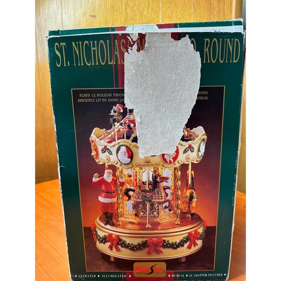 Vintage St. Nicholas Christmas Merry Go Round Carousel - Picture 14 of 16